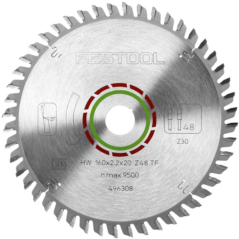FESTOOL 160mm 48T TCT Circular Saw Blade for Laminate Flooring Cutting
