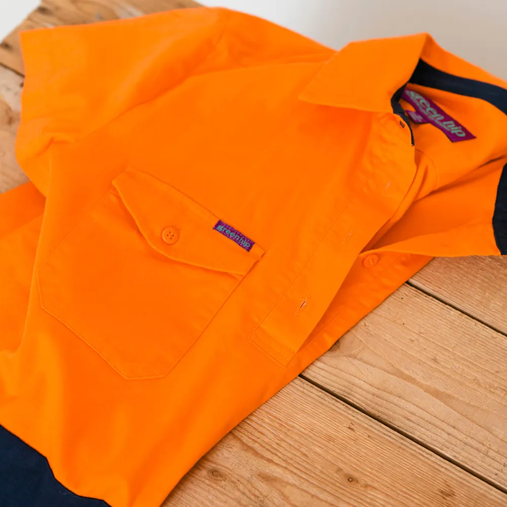 GREEN HIP Hi-Vis Light Weight Shirt Short Sleeves Orange/Blue SSS-HIVIS-OB 06