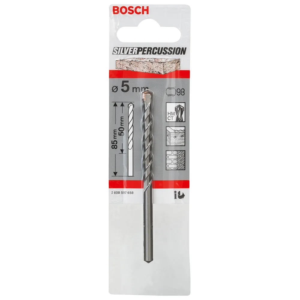 BOSCH 5 x 85mm Silver Percussion Masonry Drill Bit