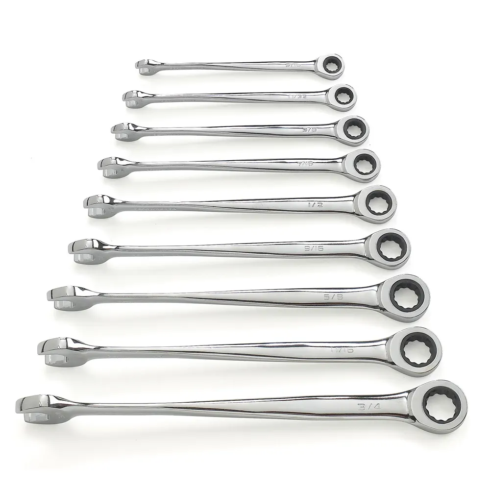 GEARWRENCH 9 pcs 12 Point SAE XL X-Beam Ratcheting Combination Wrench Set 85898