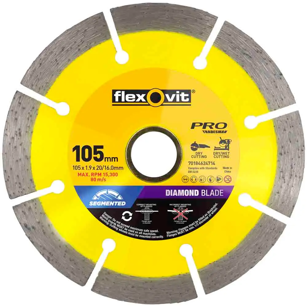 FLEXOVIT 105mm Segmented Diamond Blade for Tile & Brick 70184624714