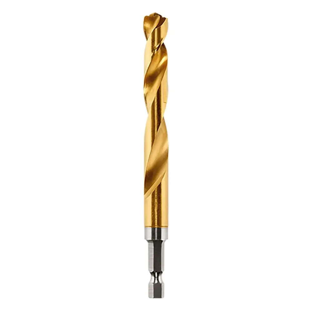 MILWAUKEE 10.5 x 122mm 1/4-Hex Quick-Change HSS-TiN Jobber Drill Bit - RED-HELIX 48894824