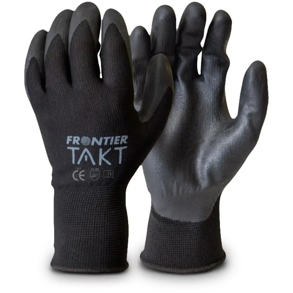 FRONTIER Takt Micro Foam Nitrile Gloves Black FRMICRFMNBK000