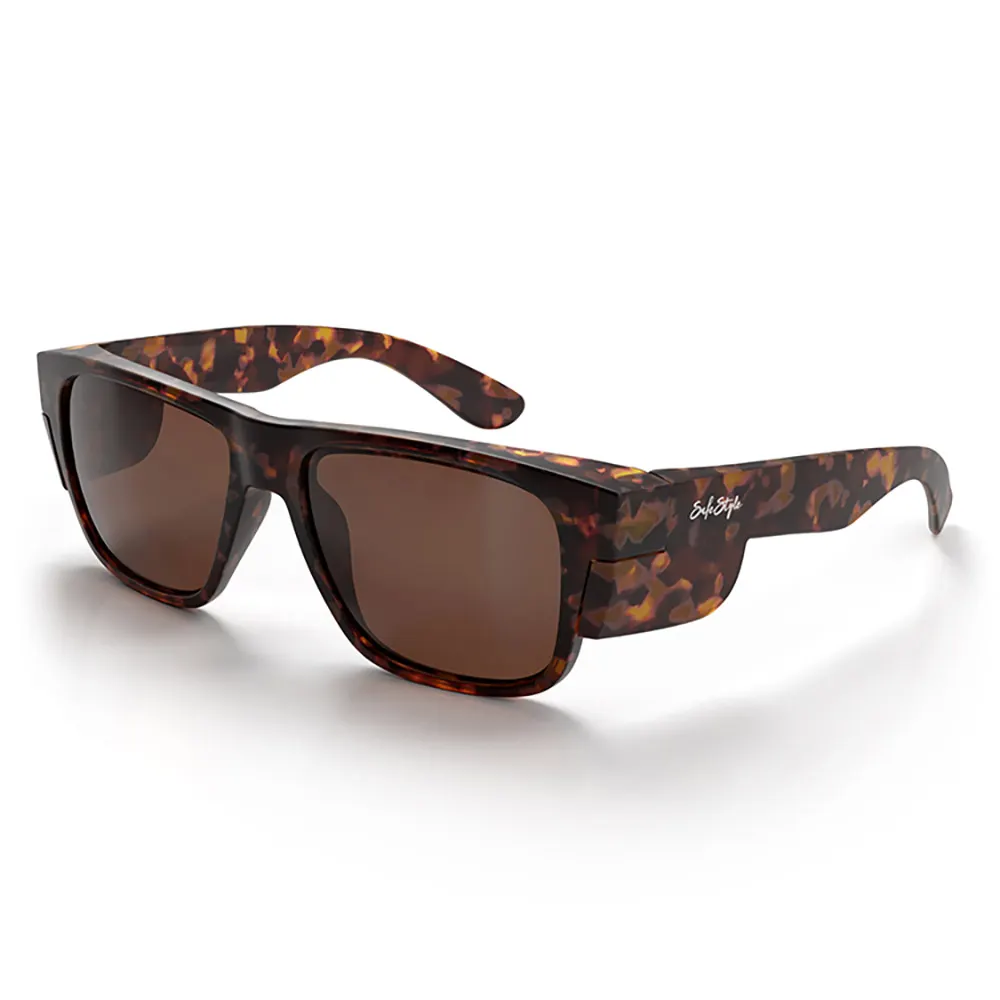 SAFESTYLE Fusions Matte Tort Frame Brown Polarised Lens Safety Glasses FMTBRP100