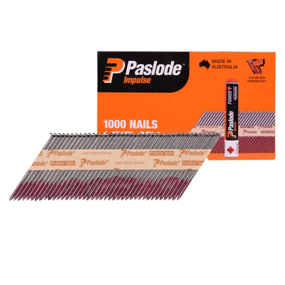 PASLODE 75 x 3.06mm Bright D Head Impulse Nail 1000 pk B20551