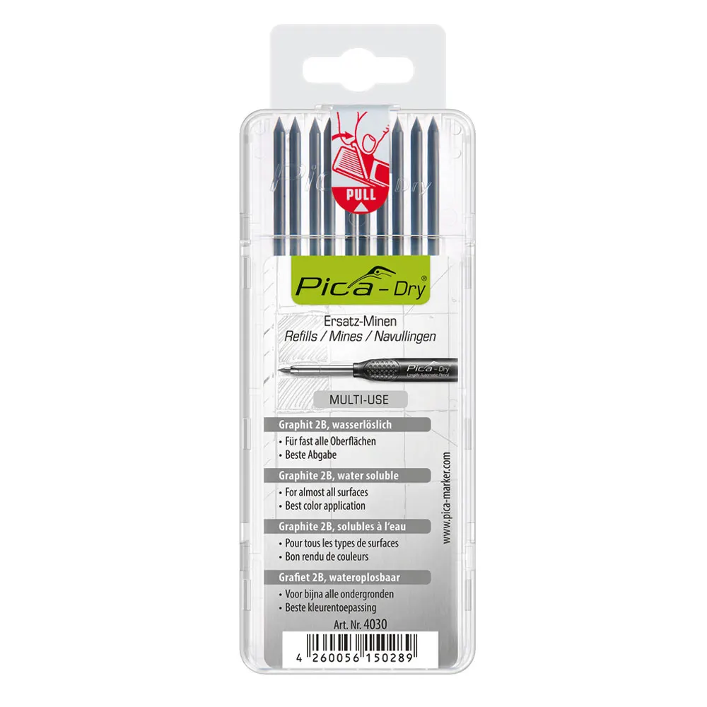 PICA Dry Graphite 2B Lead Refill Set, Hang Sell 4030SB