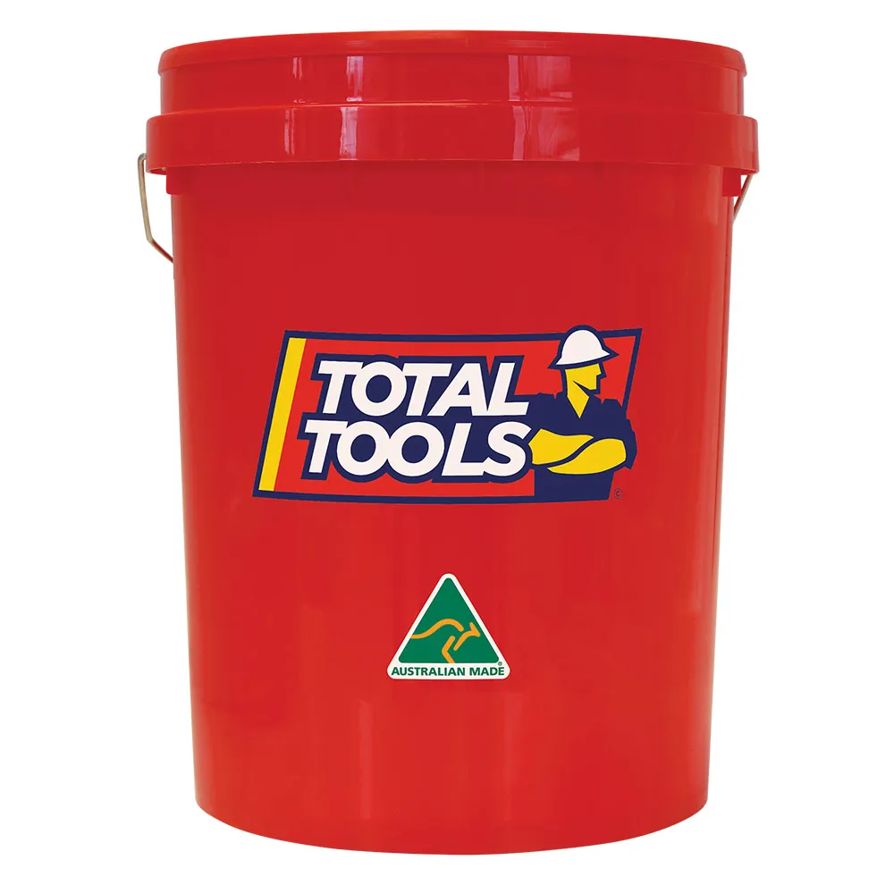 TOTAL TOOLS 20L W/ Tradie Handle Plastic Bucket - No Lid - Red TB20TTS2