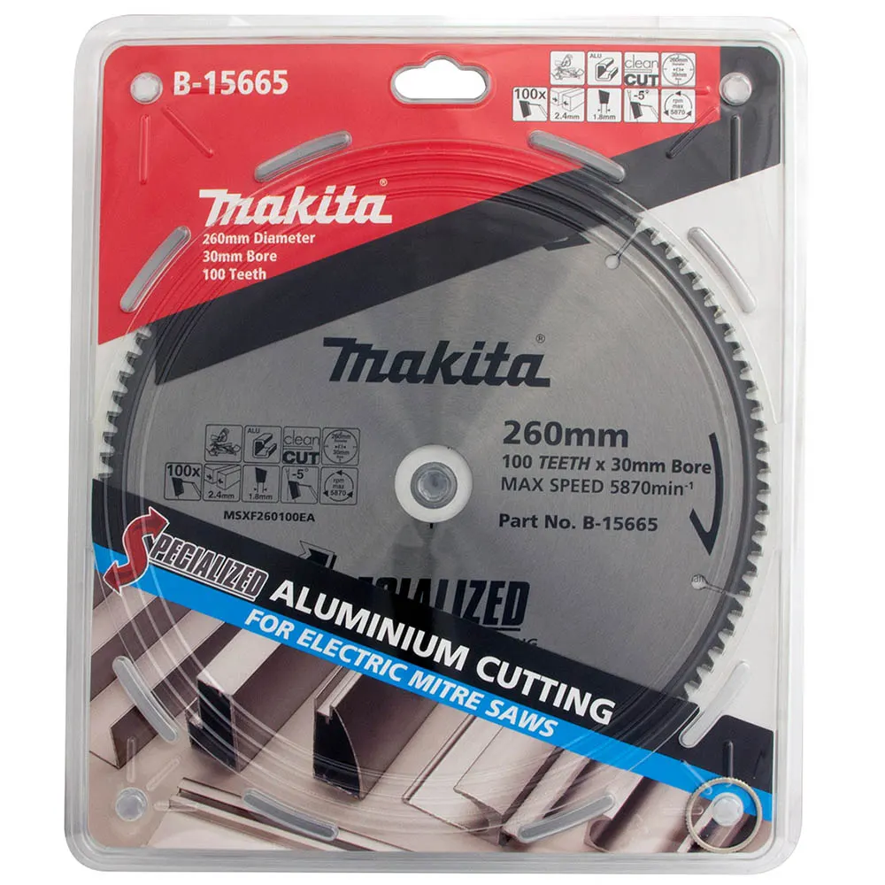 MAKITA 260mm 100T TCT Circular Saw Blade for Aluminium Cutting - Mitre Saws - SPECIALIZED B-15665
