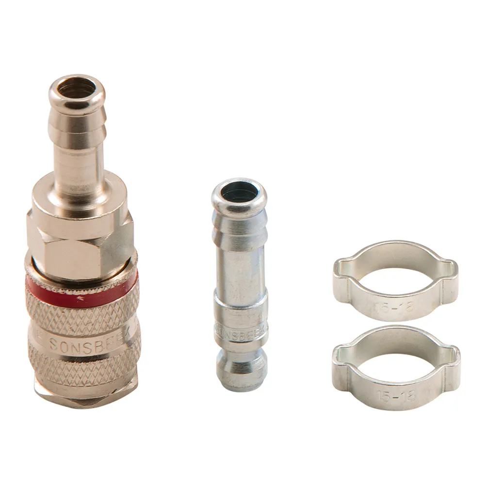 SONSBEEK AIR COUPLING RYCO KIT 4PC COUPLER / ADAPTOR 3/8inch & CLIPS