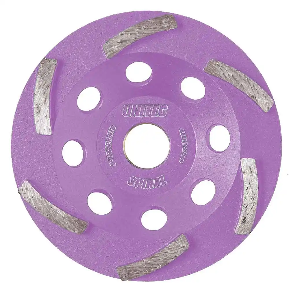 UNITEC 5" 6 Segment Spiral Diamond Grinding Cup U-5SCSPRINT6