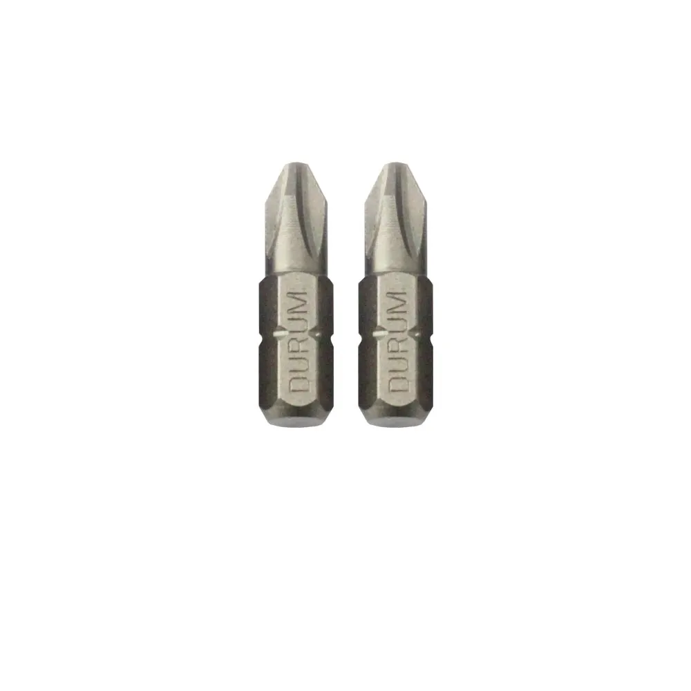 DURUM PH2 x 25mm Phillips Insert Screwdriver Bit - 2 Piece