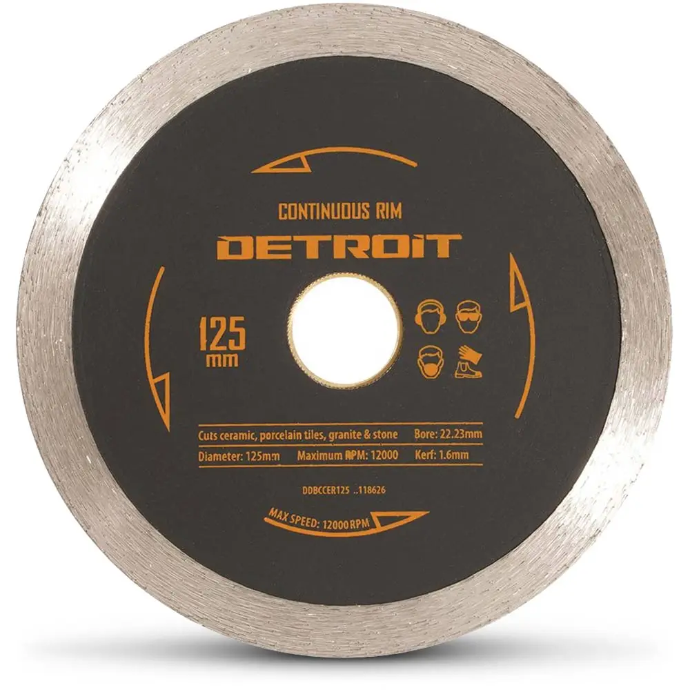DETROIT 125mm Continuous Rim Diamond Blade for Ceramic Cutting