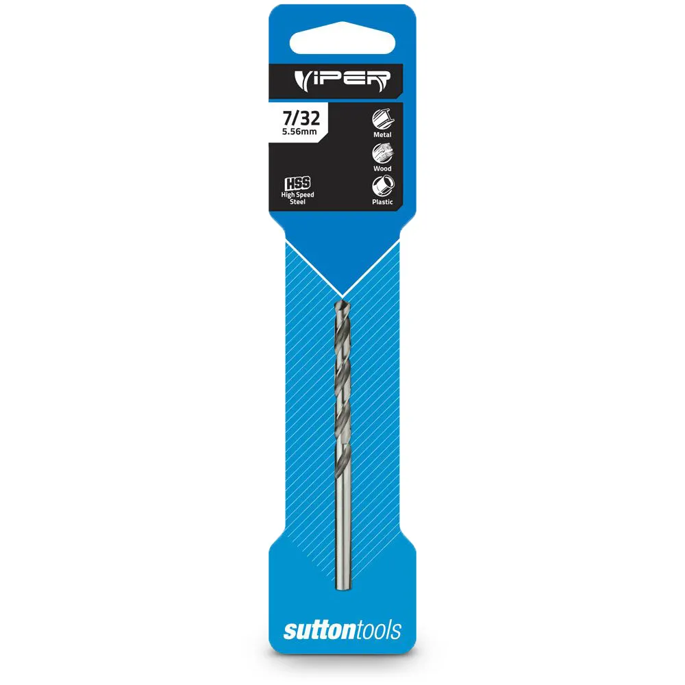 SUTTON 7/32inch x 95MM HSS-Bright Jobber Drill Bit - VIPER D1050556