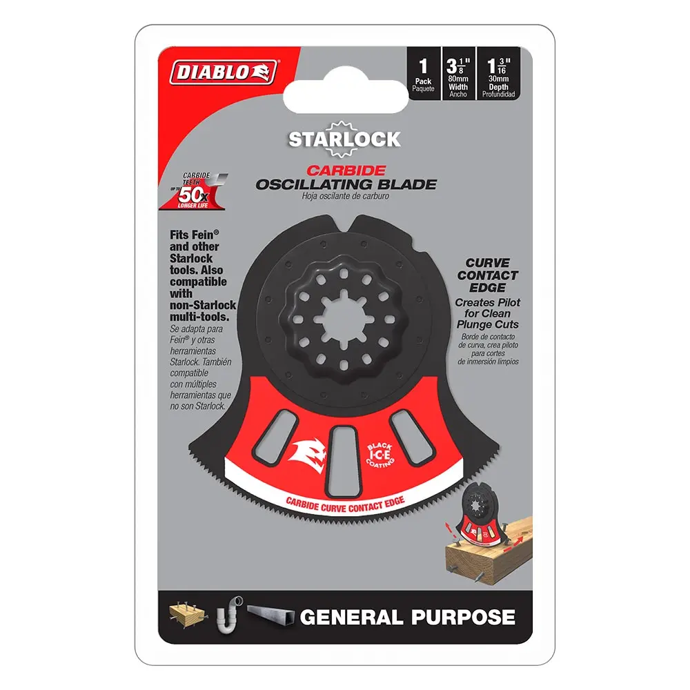 DIABLO 80mm Starlock Carbide Multi-Tool Blade For General Purpose Cuts 2608F02276