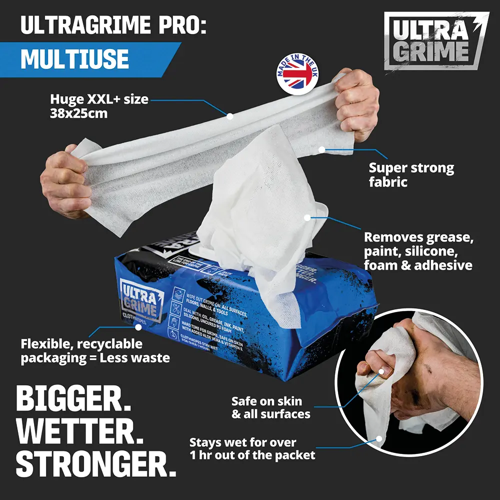 ULTRA GRIME Industrial Heavy Duty Wipes Cleaner 100 Pack 5900