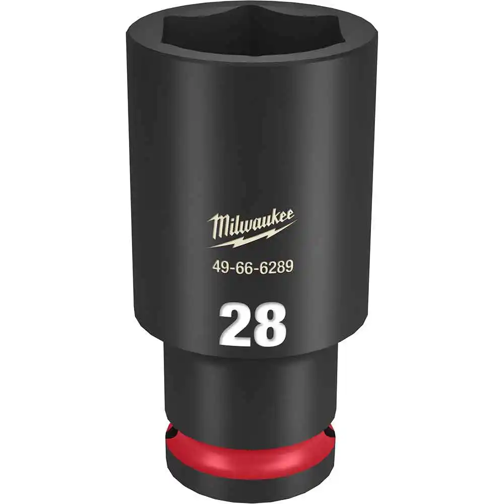 MILWAUKEE SHOCKWAVE 1/2inch Drive 28mm Deep 6 Point Impact Socket 49666289