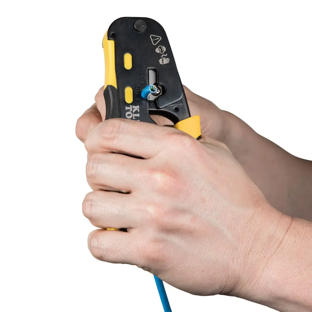 KLEIN Ratcheting Data Cable Crimper for Pass Thru AVDV226110