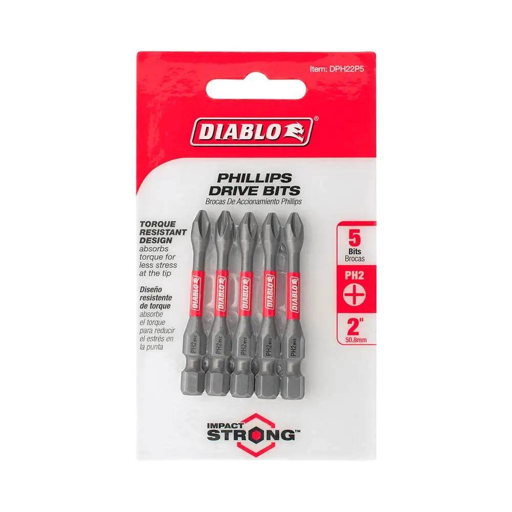 DIABLO PH2 50mm Power Screwdriver Bit - 5 Piece 2608F02393
