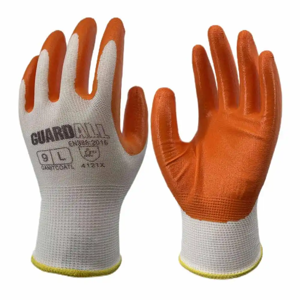 GUARDALL Coated Palm Nitrile Gloves 5 Pack - Large GANITCOATL