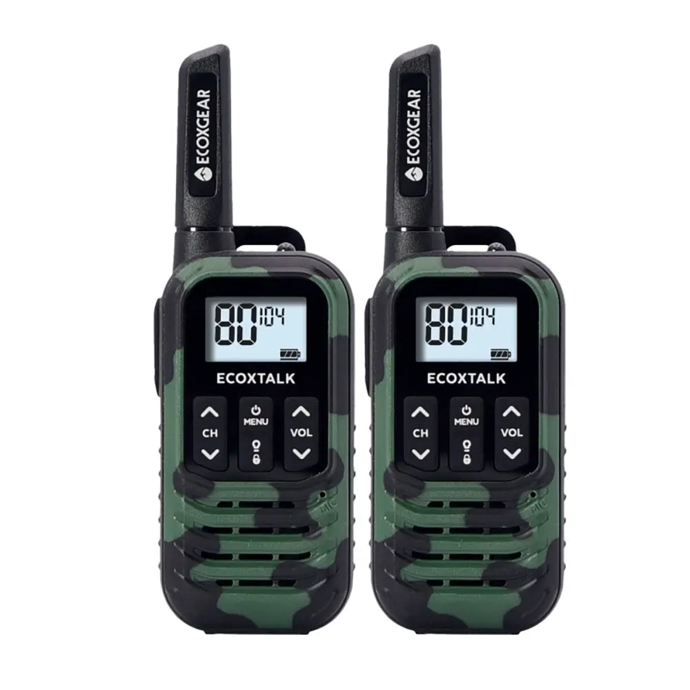 ECOXGEAR 0.5W 2PK UHF Handheld Radio - Black/Green Camo EXG50-2PKC