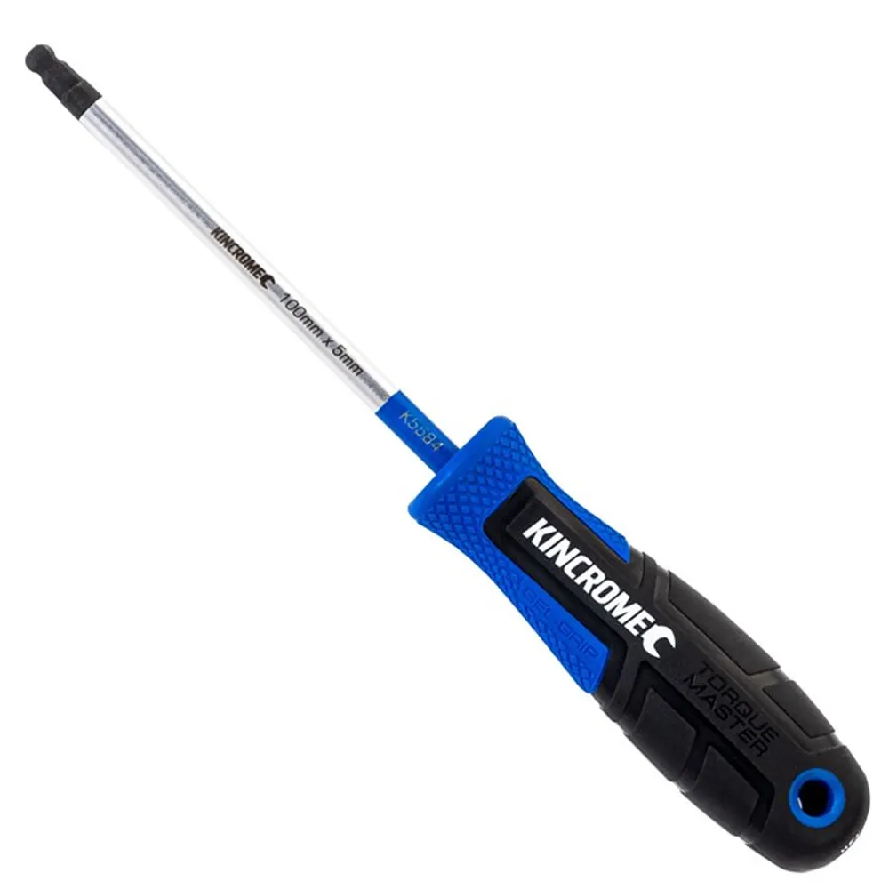 KINCROME 5 x 100mm TorqueMaster Ball-Hex Screwdriver K5584