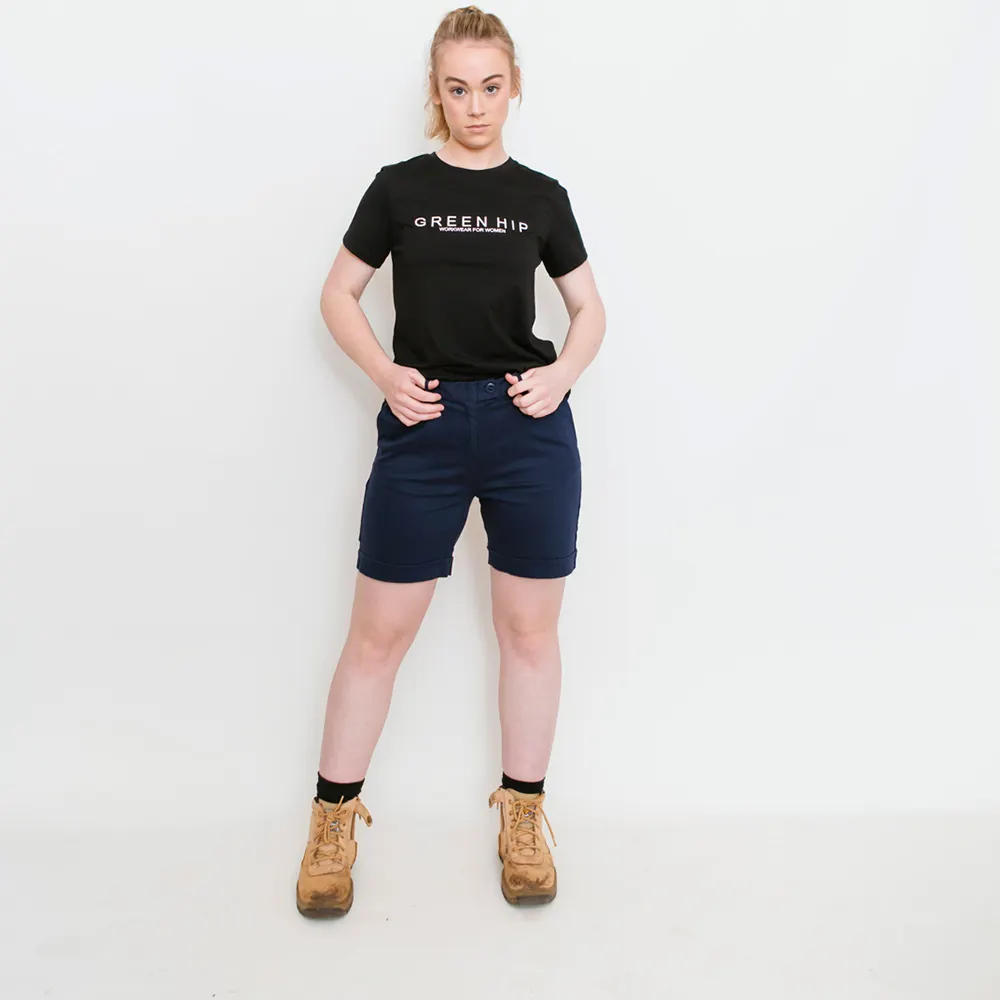 GREEN HIP High Rise Shorts Original Navy Blue S-ORIG-B 06