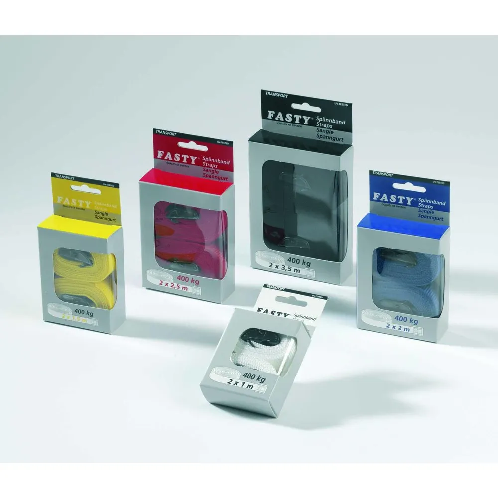 FASTY 25mm X 1.0m 400kg Cam Buckle Strap Twin Pack