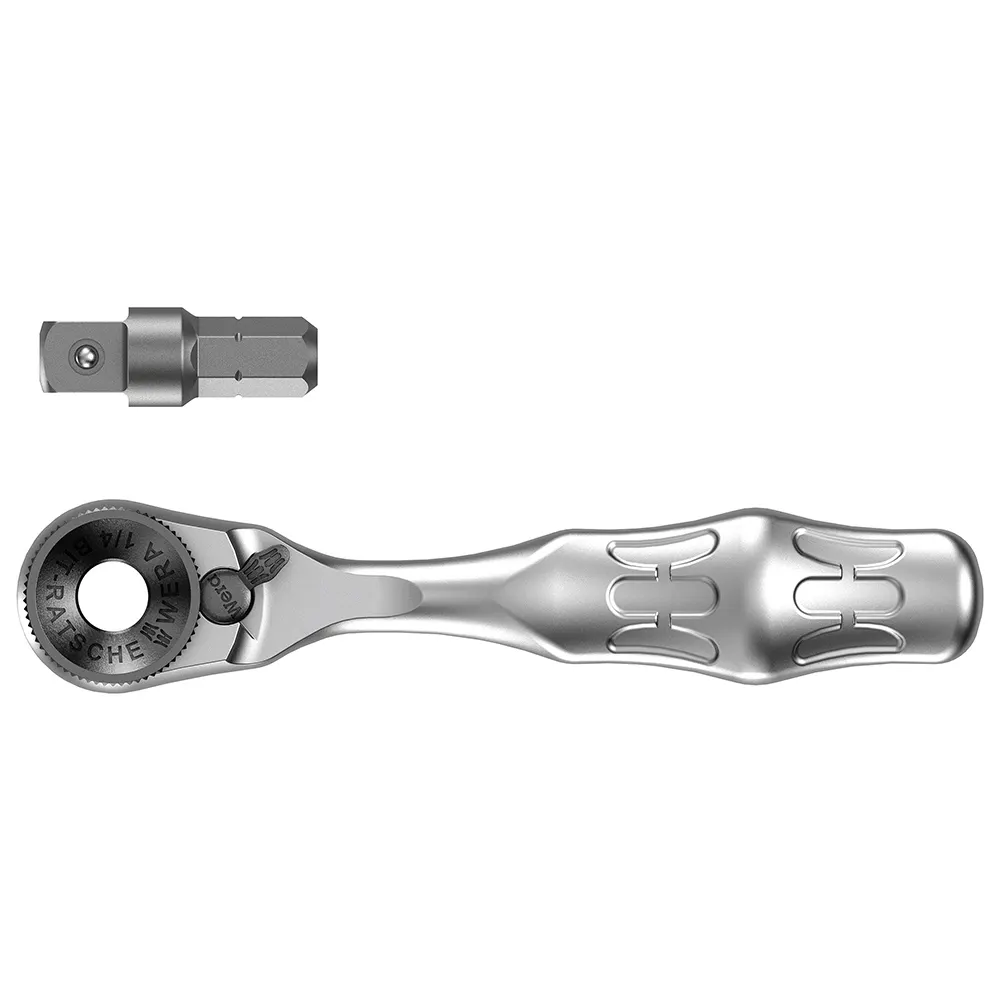 WERA 8001 A Zyklop Mini 1 Bit Ratchet 1/4" SB w/ 1/4" Drive - 2 Piece WER073230