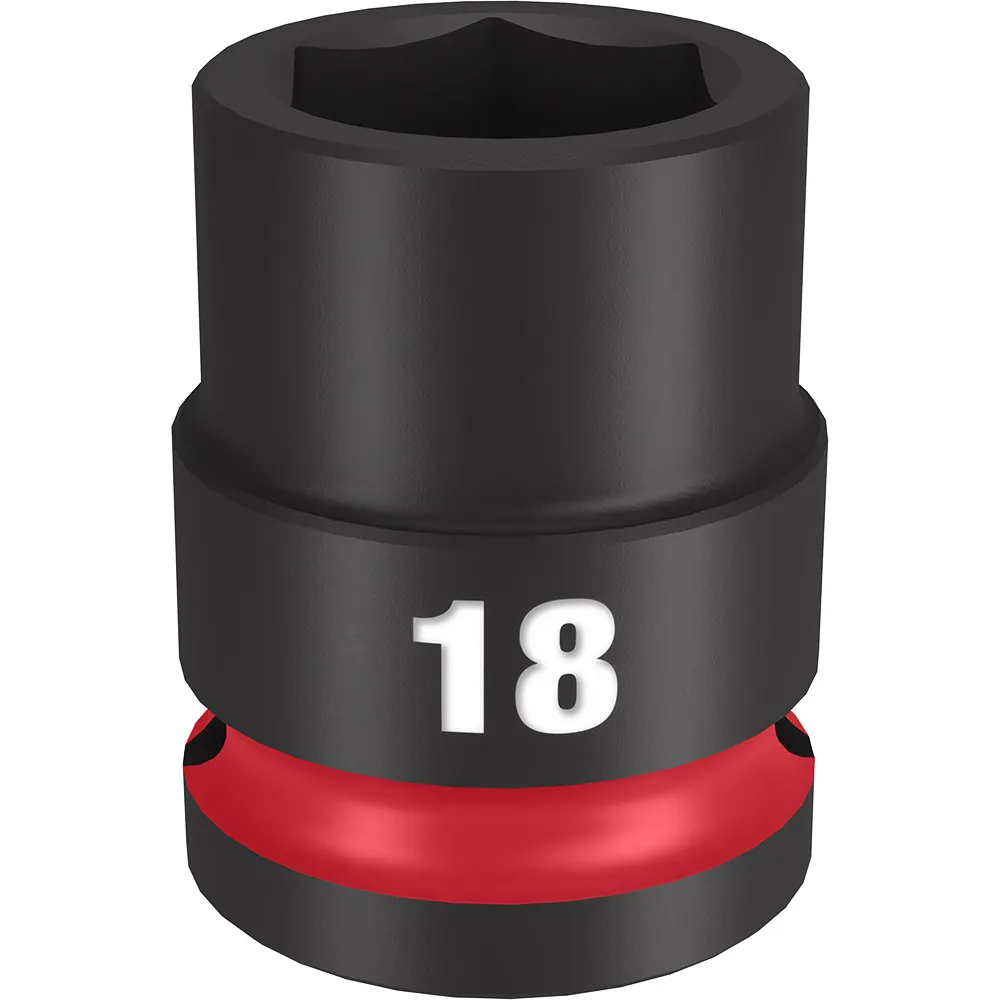 MILWAUKEE 1/2inch Drive 18mm Standard 6 Point Impact Socket - SHOCKWAVE 49666250