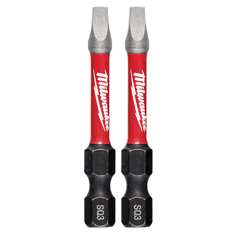 MILWAUKEE R3 x 50mm Robertson Insert Screwdriver Bit - SHOCKWAVE - 2 Piece 48324910