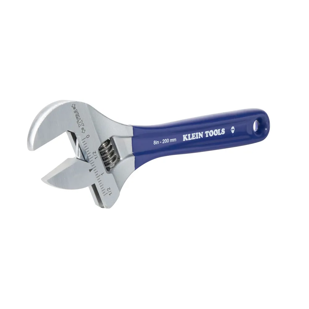 KLEIN 8inch Adjustable Wrench Extra-Wide Jaw A-D509-8