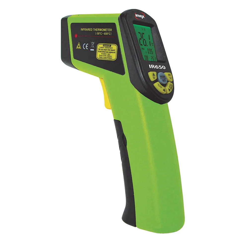 IMEX -50 to +650°C Large LCD Infrared Thermometer 013-IR650