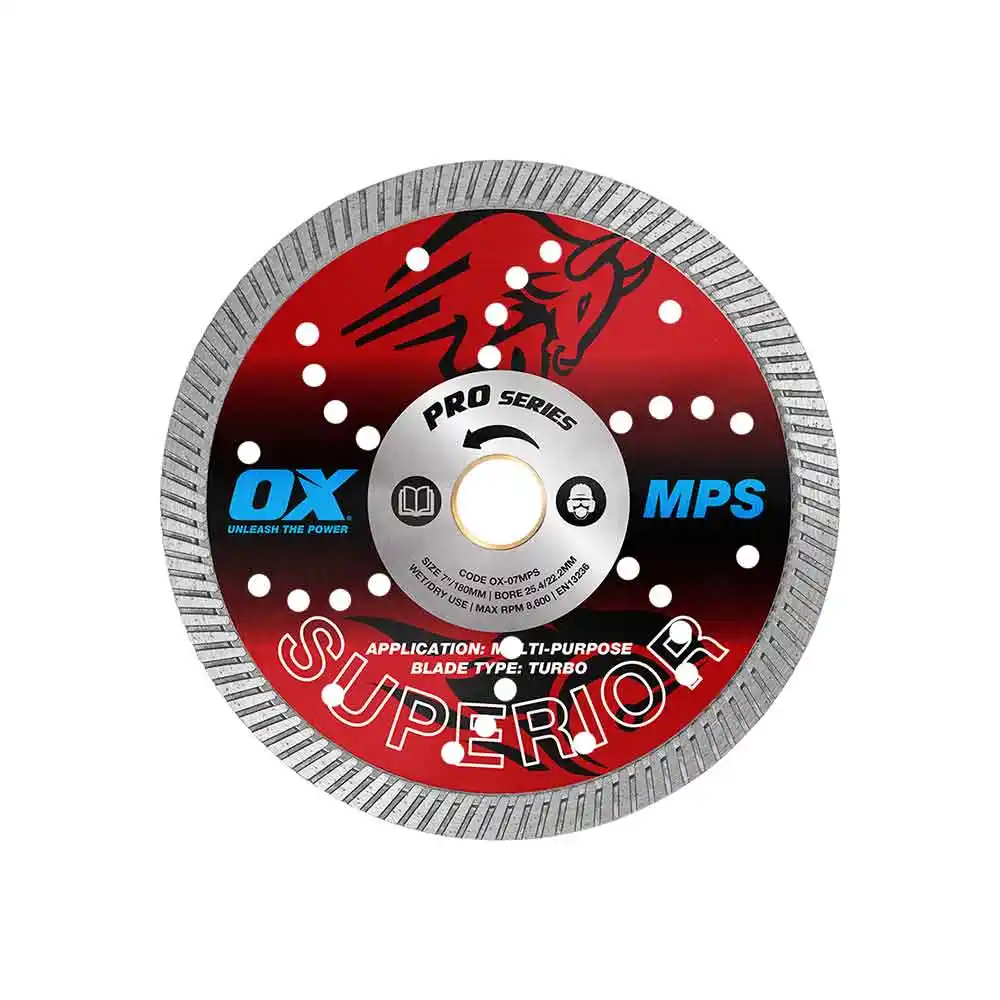 OX 180mm Turbo Diamond Blade for General Purpose Cutting OX-07MPS