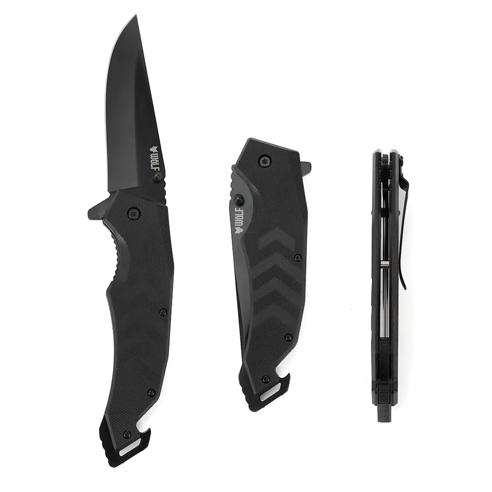 WOLF Large 100mm Folding Knife w/ Bottle Opener Handle WFK100