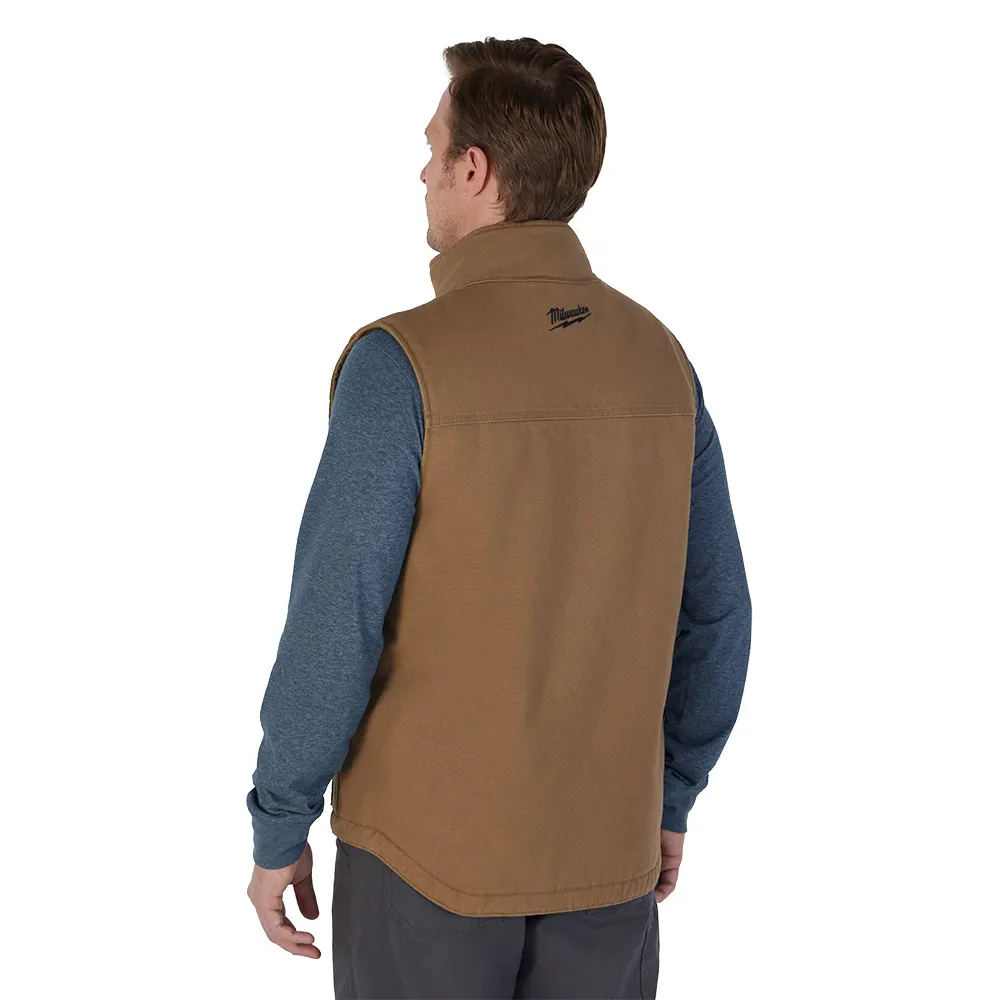 MILWAUKEE GRIDIRON Sherpa Lined Vest - Brown 801BR