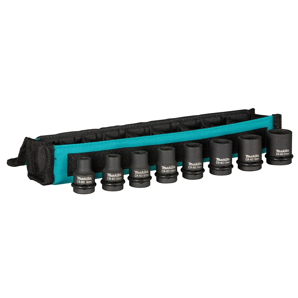 MAKITA Impact Socket Set 8 Piece Metric - 1/2inch Square Drive E-02989