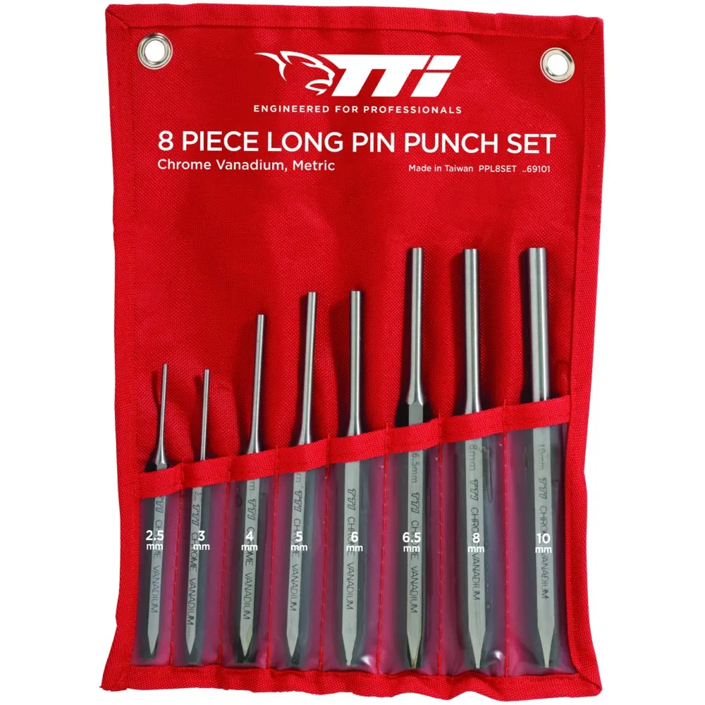 TTI 8 Piece Long Pin Punch Set PPL8SET
