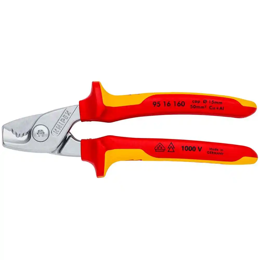 KNIPEX 160mm 1000V VDE Shear Cable Cutter Soft Grip Handle 9516160SB