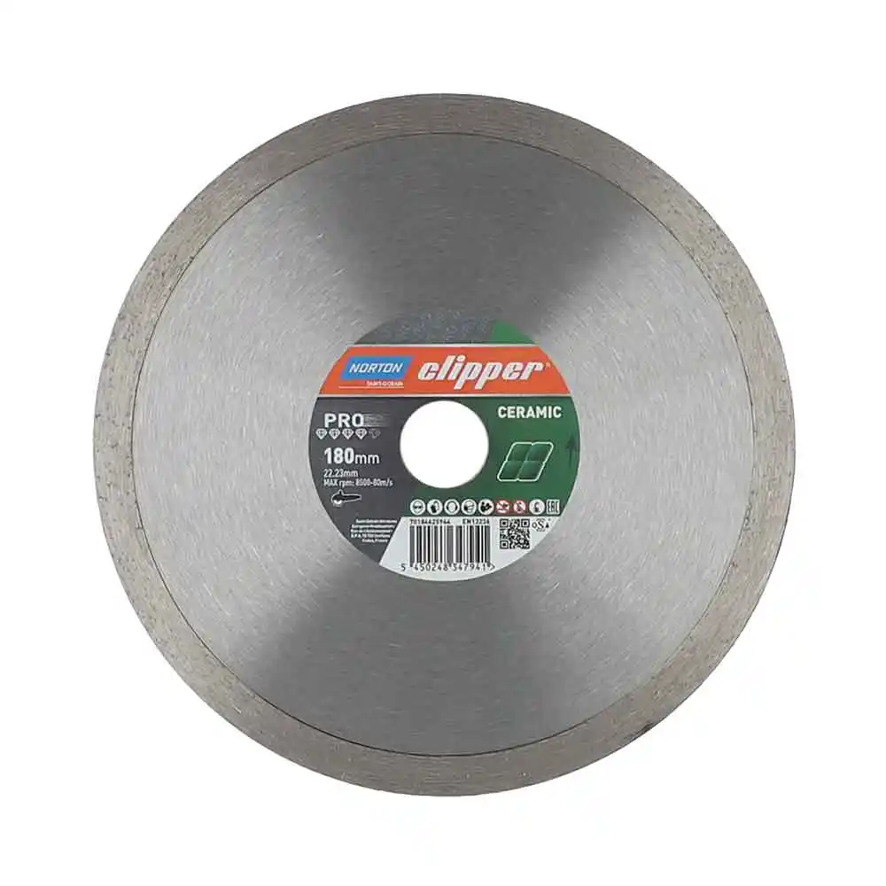 CLIPPER 180 x 22.23/9mm Continuous Ceramic Diamond Blade - Pro Wet & Dry 70184625944
