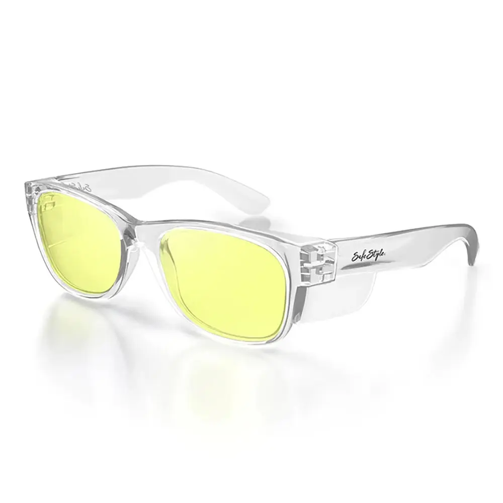SAFESTYLE Classics Clear Frame Yellow UV400 Lens Safety Glasses CCY100