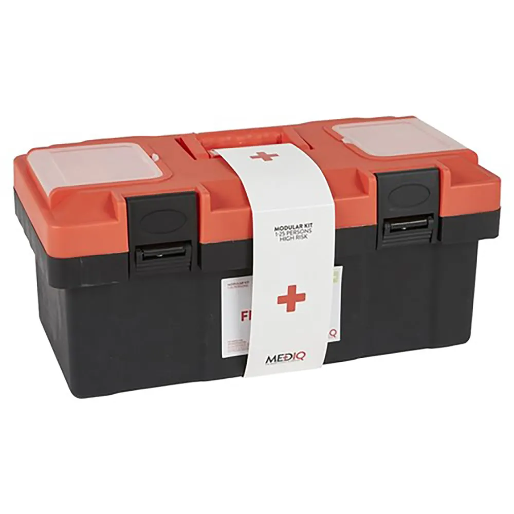 MEDIQ 1-25 Per H-Risk Pla Tackle Box First Aid Kit - Orange FAMKT