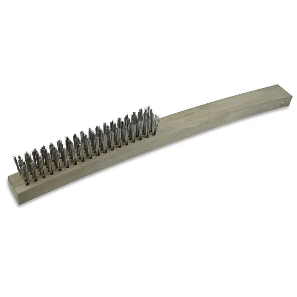 ITM 353mm Hand Brush 3 Row Stainless Steel w/ Timber Handle TM7050-008