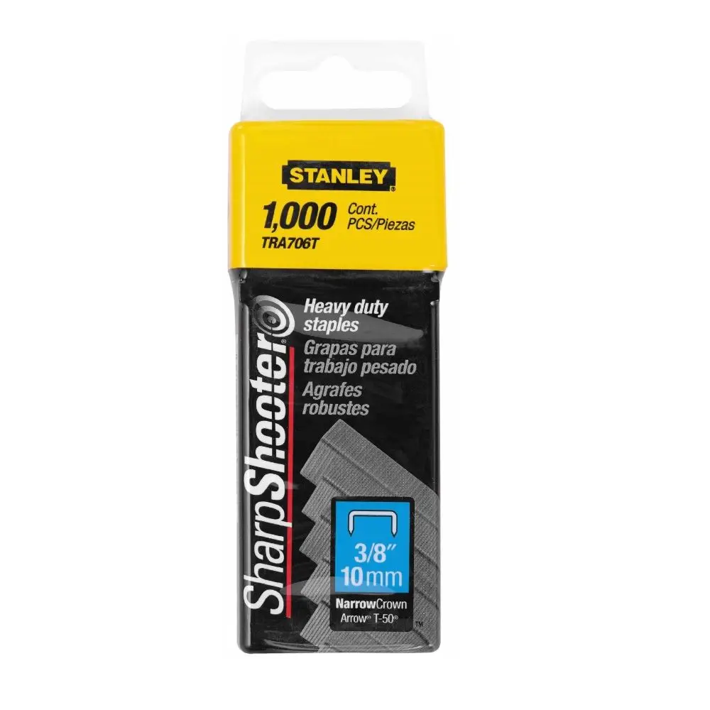 STANLEY 10mm 1000pc Heavy Duty Staples Suits TR45/110/250, TTR350, PHT150/250C TRA706T