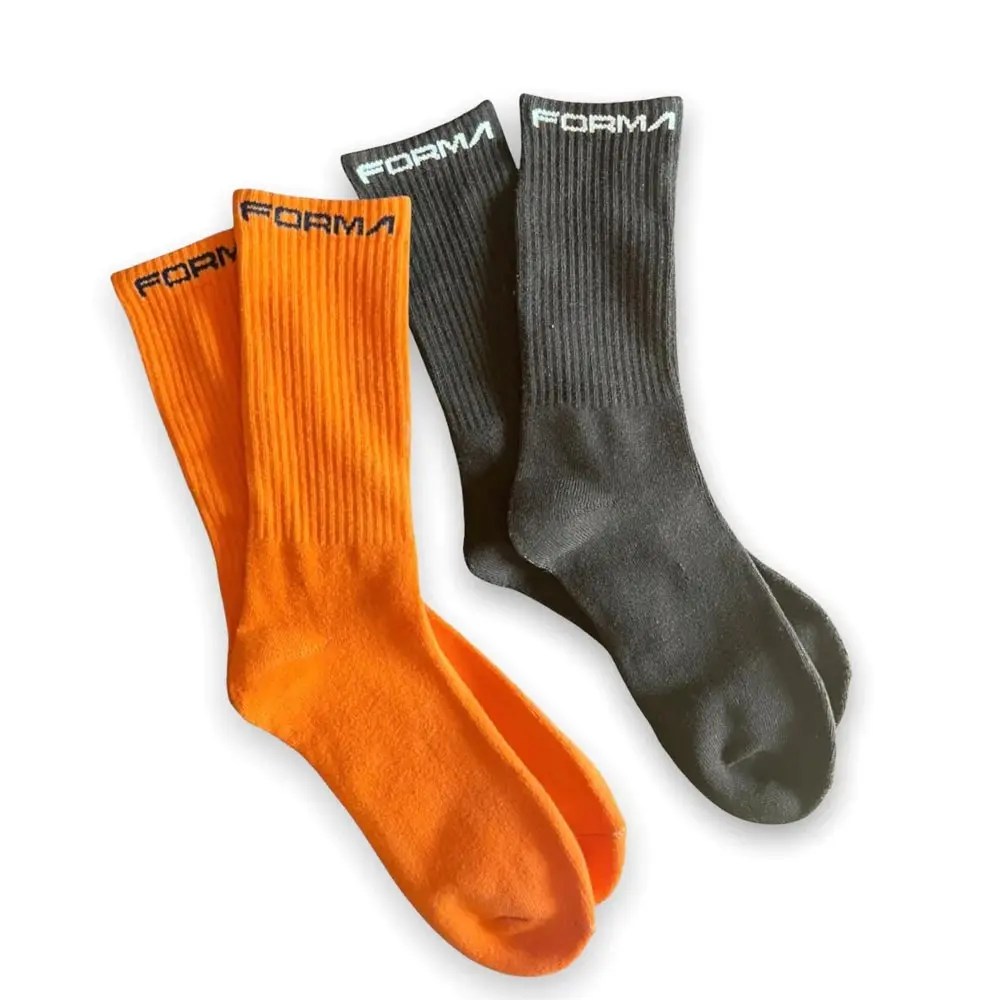 FORMA Skate Socks - Black and Orange - 2 Pack Q0364S