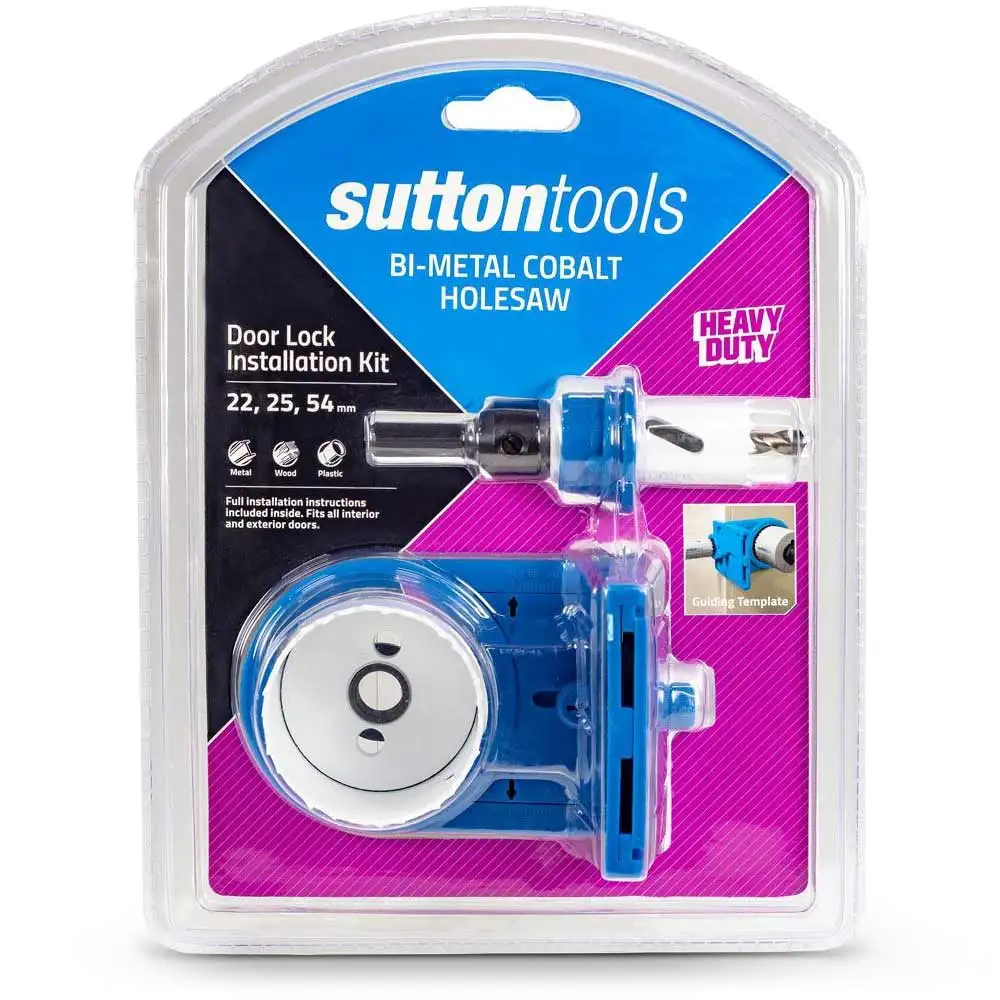 SUTTON Bi-Metal Cobalt Holesaw Door Lock Installation Kit - 5 Piece