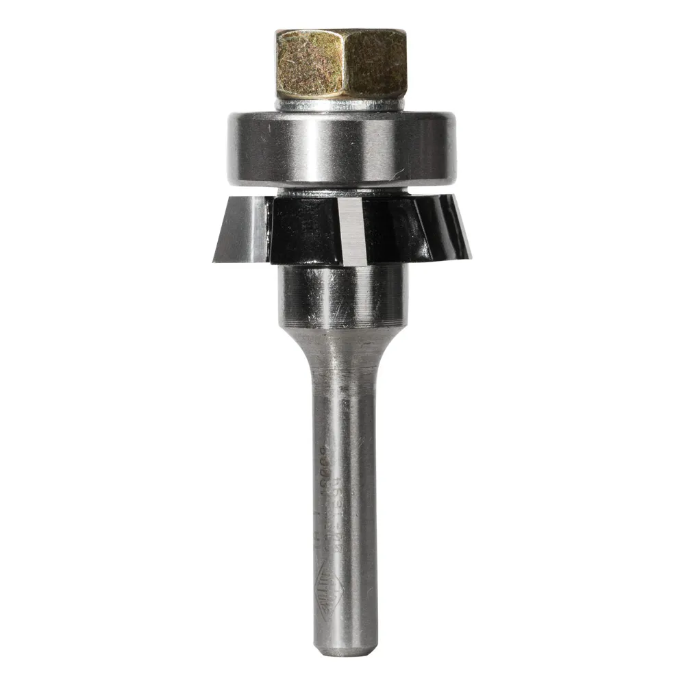 CARBITOOL Router Bit TCT 25-Degree Bevel Bit w.Bearing 4-Flute 1/4inch -Shank TA 194.25 B