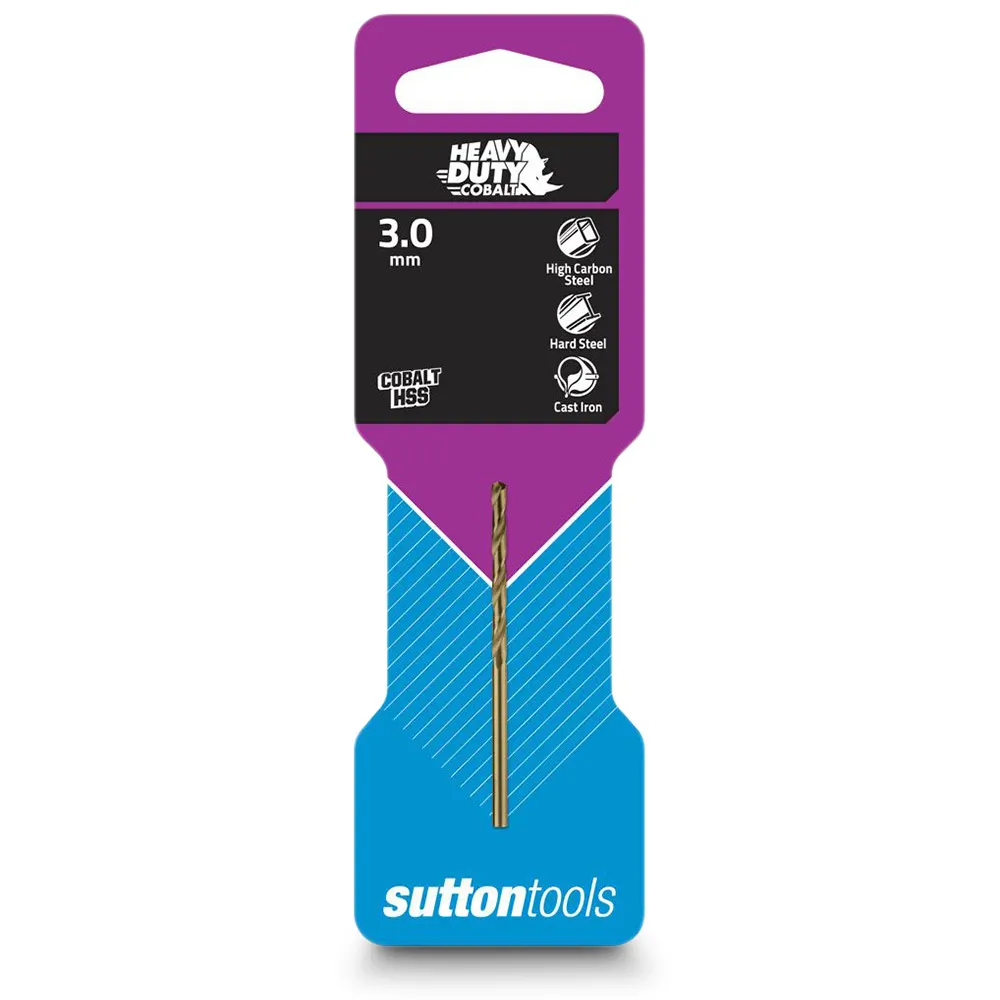 SUTTON 3.0 x 61mm HSS-Cobalt Jobber Drill Bit - HD-COBALT