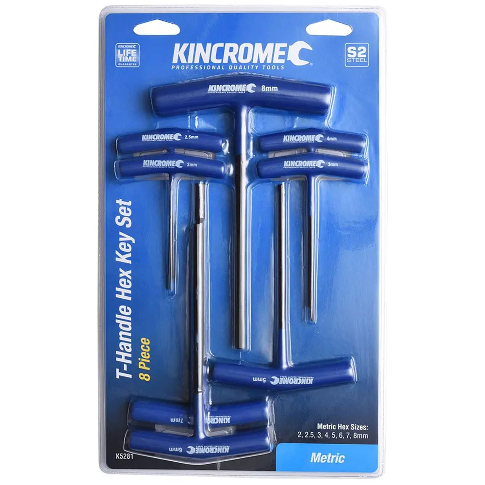 KINCROME 2-8mm T-Handle Hex Ket Set Metric - 8 Piece K5281