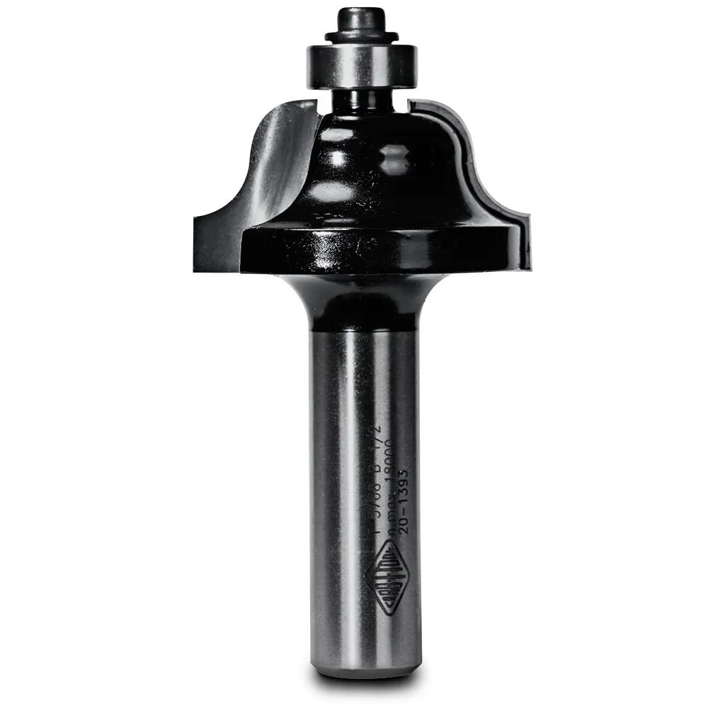 CARBITOOL Router Bit TCT Roman Ogee w.Bearing 1/4inch -Radius 1/2inch -Shank T 5708 B 1/2