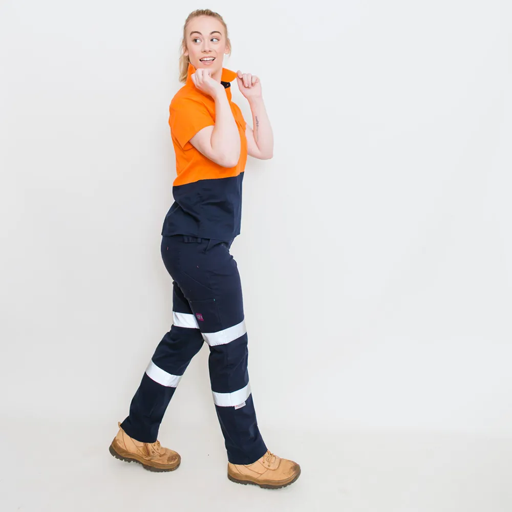 GREEN HIP Hi-Vis Light Weight Shirt Short Sleeves Orange/Blue SSS-HIVIS-OB 06